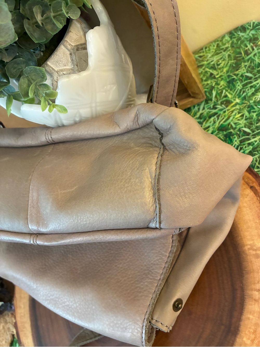 American Leather Gray Cleveland Convertible Backpack Purse - Picture 8 of 9